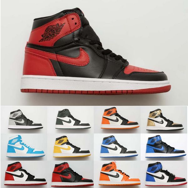 

2020 нового 1 high og бреда toe чикаго запрещенной обуви игра royal баскетбол мужчины 1s top 3 разрушенных backboard тень многоцветного диза, Black