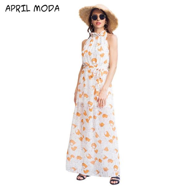 

casual dresses fashionable bohemian chiffon dress pure cotton a-line print lace-up high waist loose holiday fairy vestir 2021 summer, Black;gray