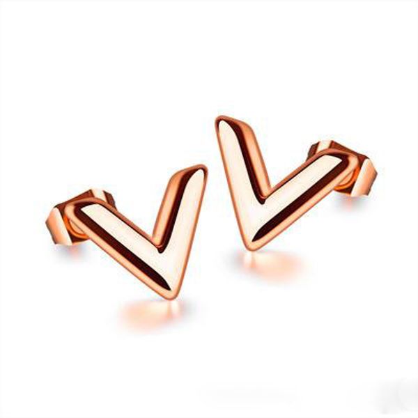 

3 Colors V Shaped 316L Stainless Steel Hiphop Earrings Oorbellen Designer Earrings Fashion Studs Earring Jewelry Orecchini