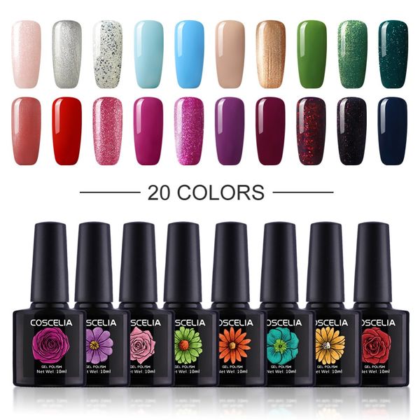 

10/20pcs set 80 colors gel nail polish kit nail art uv led gel for manicure long lasting polish kit for art