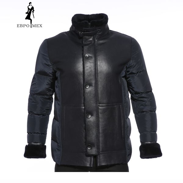 

new business casual fur coat men simple mens winter jackets and coat smen fur jacket long winter jacket, Black