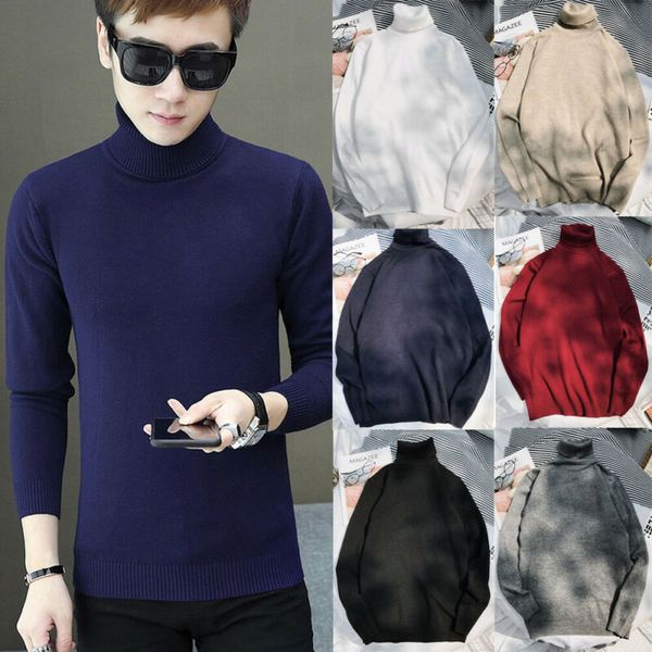 

2020 new arrival men jumper sweater golf turtleneck knitted pullover casual sweatshirt jumper colorful men sweatshirt, White;black
