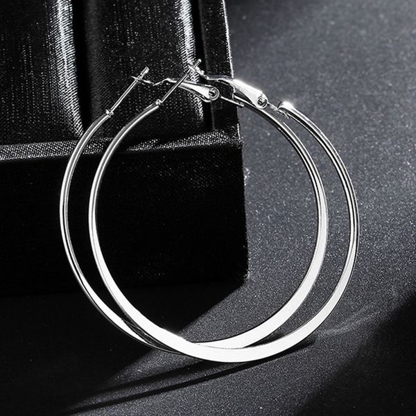 

blijery trendy oversize hoop earrings geometric flat big circle earrings for women brincos punk jewelry gift boucles d'oreilles, Golden;silver