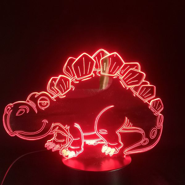 

3d lamp stegosaurus dinosaur animal unique bluetooth speaker base present for children atmosphere usb led night light lamp
