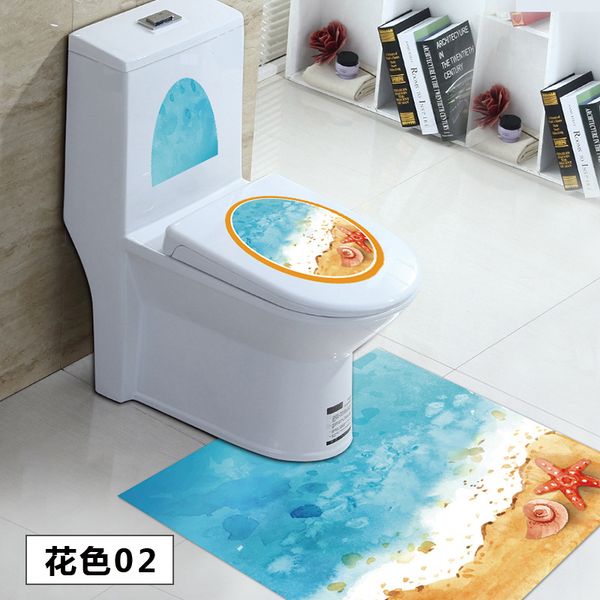 

bathroom mat set toilet stickers decoration multiple patterns pvc u-shaped waterproof anti-slip mat bathroom anti-slip stickers