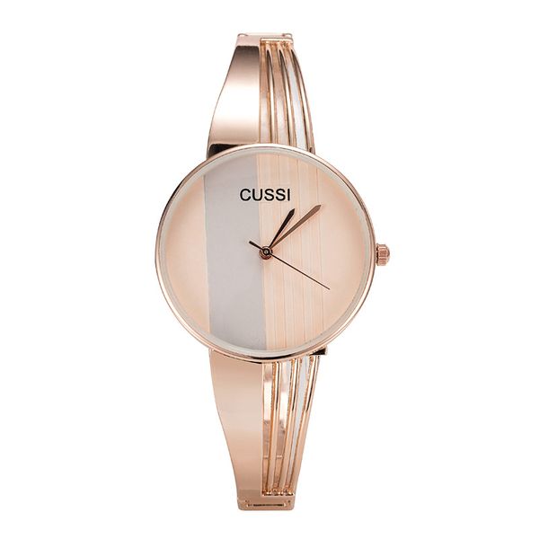 

cussi brand women watches fashion rose gold bangle stainless steel ladies watch female clock, Slivery;brown