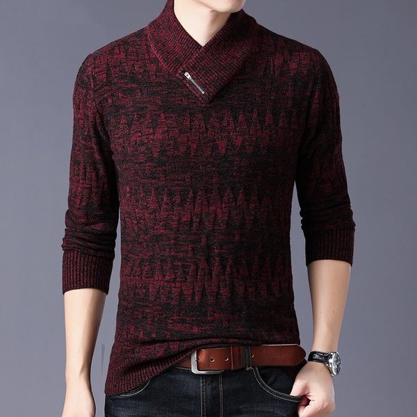 

2020 thick new fashion brand sweaters man pullovers slim fit jumpers knitwear woolen autumn korean style casual mens clothes, White;black