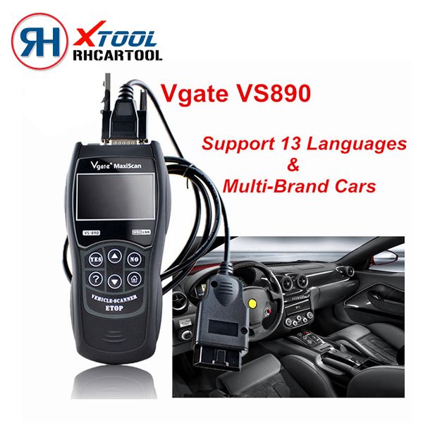 

new vgate vs890 obd2 code reader universal obd2 scanner multi-language and car diagnostic tool vgate maxiscan vs890 ship