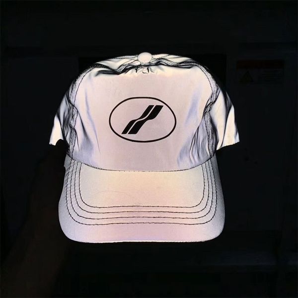 

fashion brand reflective luminous ss printed nightclub baseball luminous baseball cap street hip-hop fluorescent cap, Blue;gray