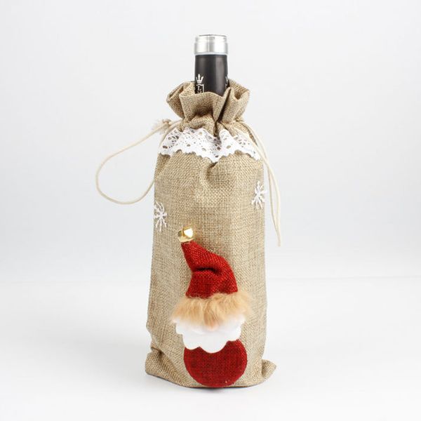 

newly christmas decor santa claus wine bottle cover snowman xmas new year home party decor xsd88