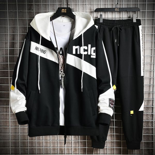 

winter sportswear men sweatsuits track suits men set tracksuit jacket mens polyester tracksuit sportwear hommes coat jj60nt, Gray