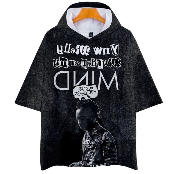 

trend ynw melly digital printing 3d belt cap short sleeve shirt t shirts, Gray;blue