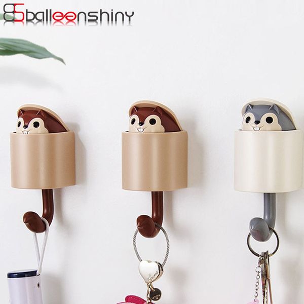 

balleenshiny abs creative squirrel hat clothes storage hook lovely wall adhesive bags umbrella hanger gadgets decor holder rack