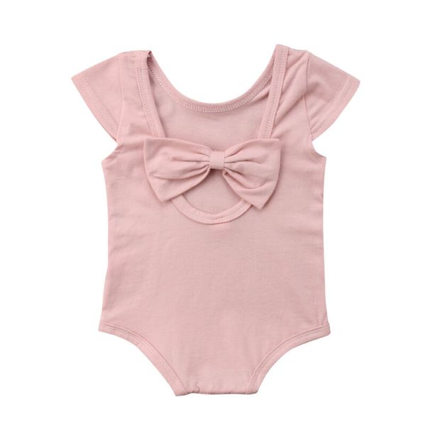 

brand new summer casual малышей baby girl romper с коротким рукавом твердые назад лук комбинезоны ползунки btief outfit оптовая 0-18m, Blue
