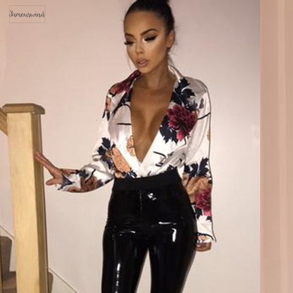 

7 colors notched elegant floral printed women bodysuits summer casual short jumpsuit female overalls party bodysuit, Black;white