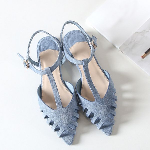 

boussac cuts-out flat sandals women pointed toe summer beach sandals women soft solid summer shoes swa0097, Black