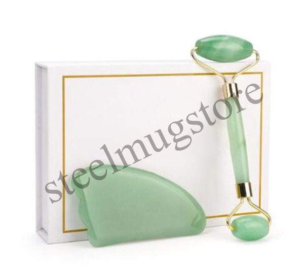 

health natural facial beauty massage tool jade roller face thin massager face lose weight beauty care roller dhl