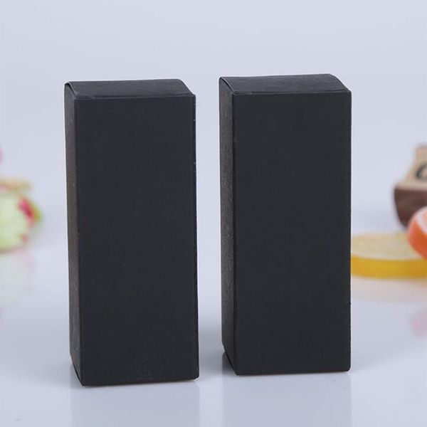 

50pcs 6 sizes black white kraft paper cardboard box lipstick cosmetic perfume bottle kraft paper box essential oil packaging
