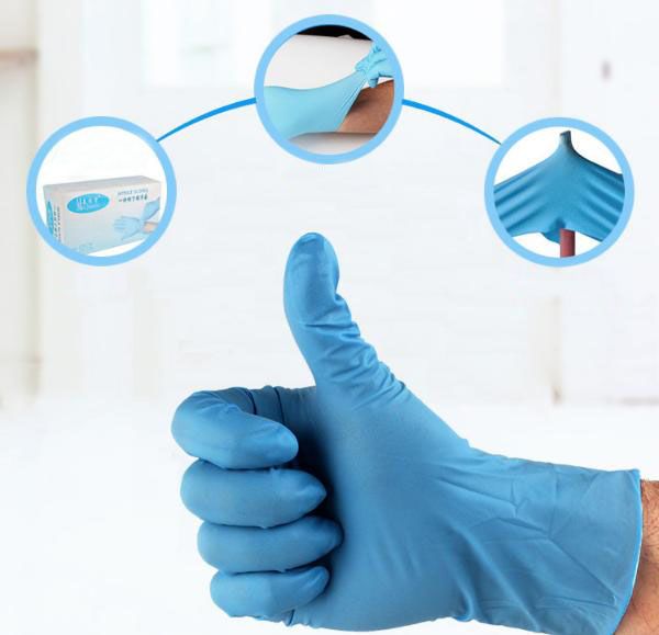 

in stock blue insulated protective nitrile disposable gloves powder (non latex) pack of 100 pieces gloves