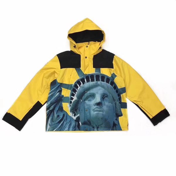 

statue liberty women men windbreaker jacket hiphop streetwear men oversized jacket windbreaker t200117, Black;brown