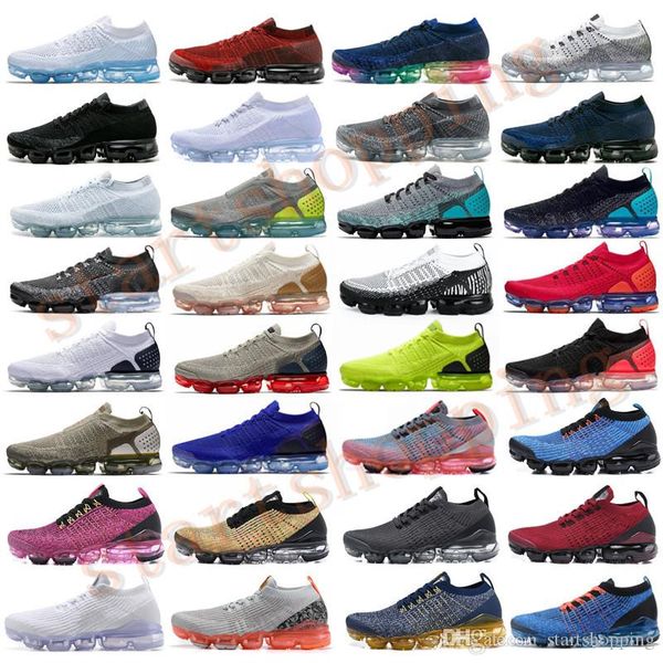 

2020 chaussures moc 2 laceless fly 2.0 running shoes triple black designer mens women sneakers white knit cushion trainers