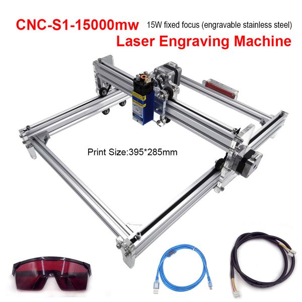 

15w laser cnc cutting machinel pwm control 395*285mm area laser engraving machine carving machine woodworking router