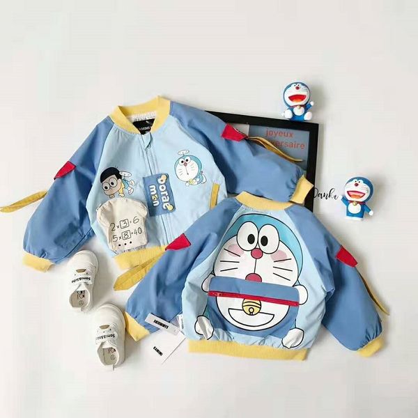 

мальчики doraemon contrast пальто baseball jacket осень детская одежда ветровка baby girl одежда мультфильм школа костюм, Blue;gray