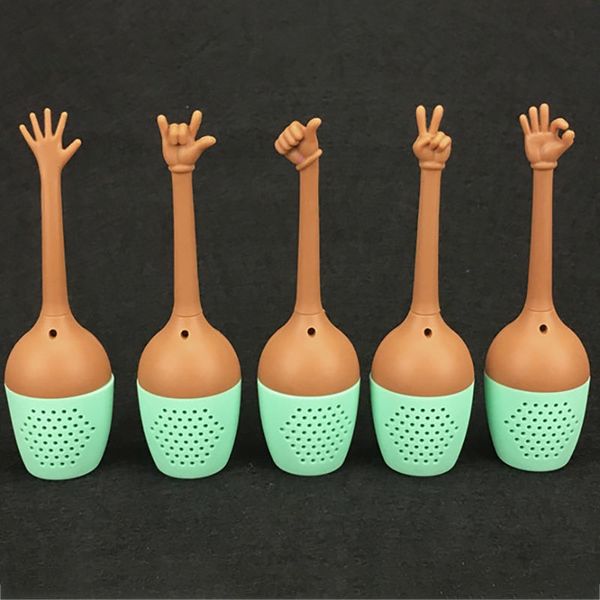 

hand gestures tea infuser silicone loose tea leaf strainer herbal spice infuser filter diffuser tea coffee drinkware tool dhl an1987
