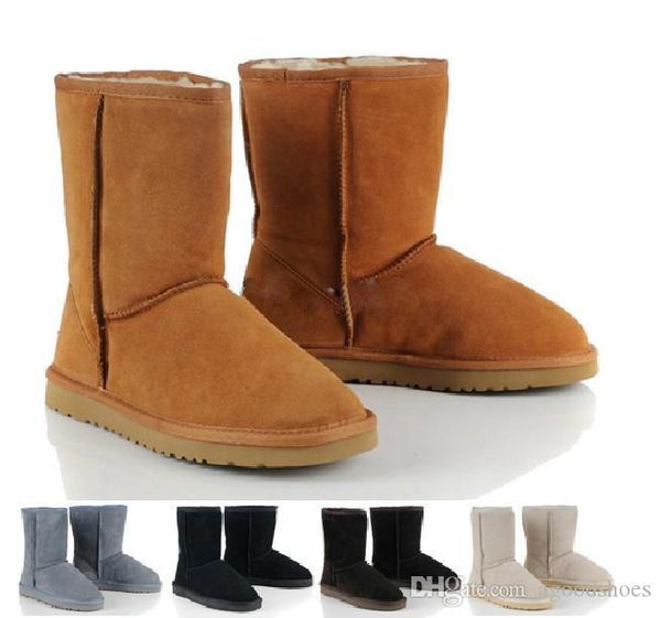 

2018 winter new australia classic snow boots a+++ quality women man winter boots fashion discount ankle boots shoes size 5-12, Black