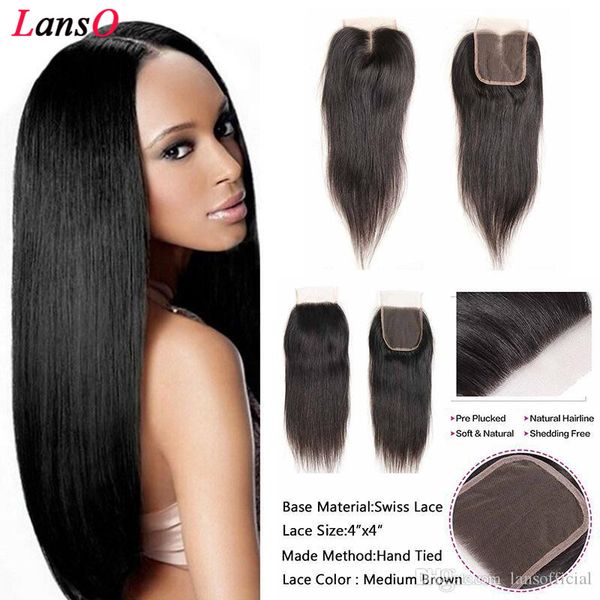 

9а малазийский straight virgin hair body wave virgin шнурок закрытие объемная волна глубокая волна человеческого закрытие волос 8-20inch рых, Black