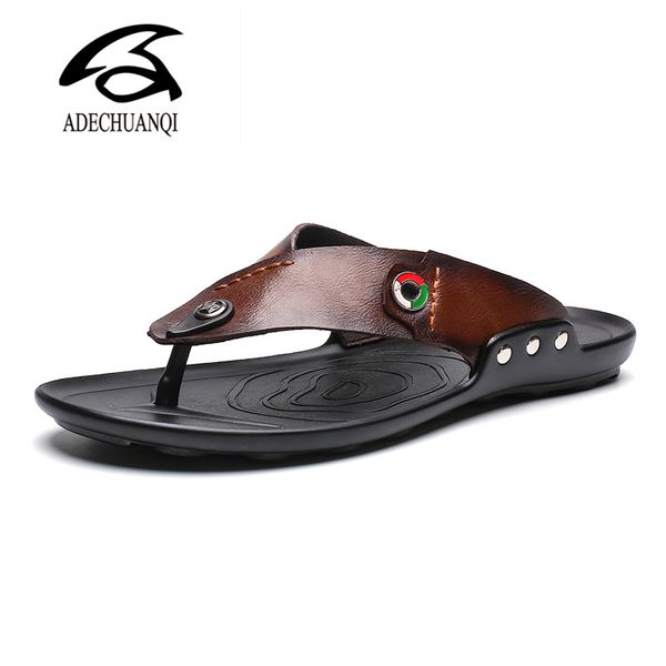 

new arrival summer men flip flops beach sandals non-slide male slippers casual shoes, Black