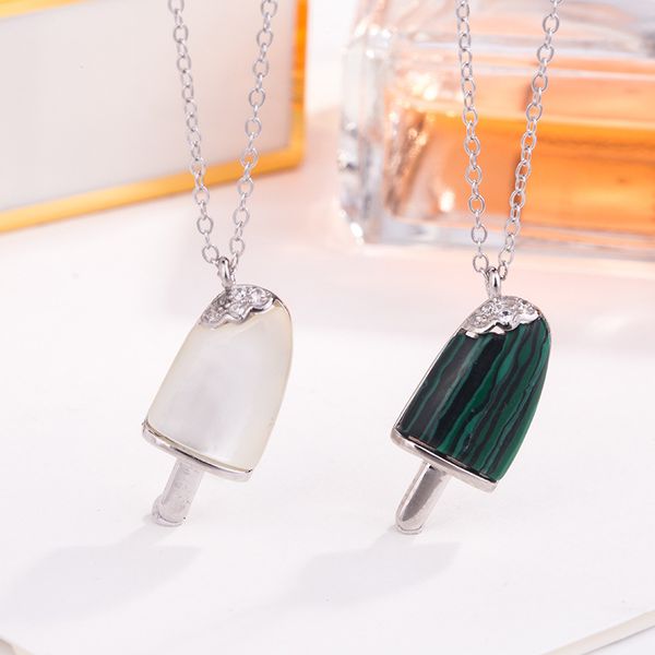 

baojia s925 sterling silver ice cream ice cream necklace popsicle douyin silver jewelry