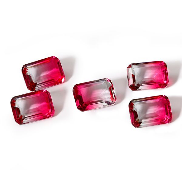 

charms 10x14mm real loose gemstones rectangle cut 6.3-6.5ct tourmaline stone fine jewelry accessories for gifts decoration 10pcs