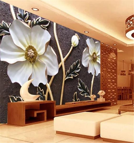 

низкая цена на обои hd тиснением цветок 3d цветочные обои flower room обои на заказ обои для стен украшения дома