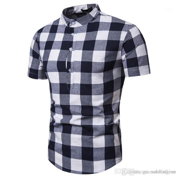 

классические футболки с короткими рукавами летние мужские быстросохнущие одежды мужские дизайнерские плед печатные поло повседневные, White;black