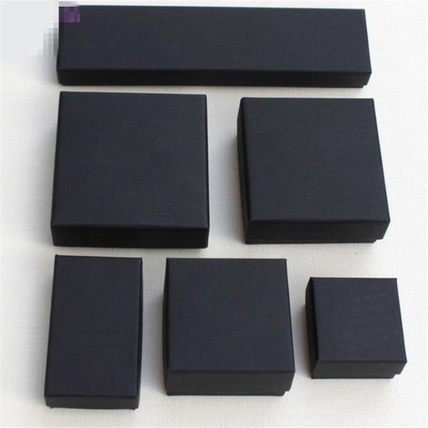 

high archives black kraft jewelry packing bracelet & necklace & ring & ear nail box christmas new year gift customize 6 size, Black;white