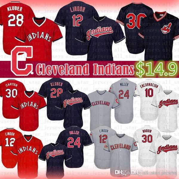 

12 Francisco Lindor Cleveland Baseball Jersey Indians $14.9 28 Corey Kluber 10 Edwin Encarnacion 30 Joe Carter Andrew 24 Miller Jerseys