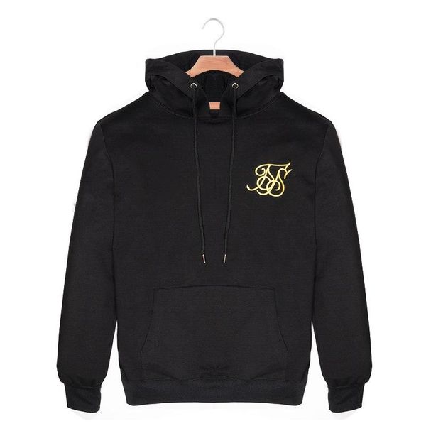 

brand autum winter men fashion kanye west sik silk hoodies sweatshirts men hip hop embroidery cotton hooded man clothing fit, Black