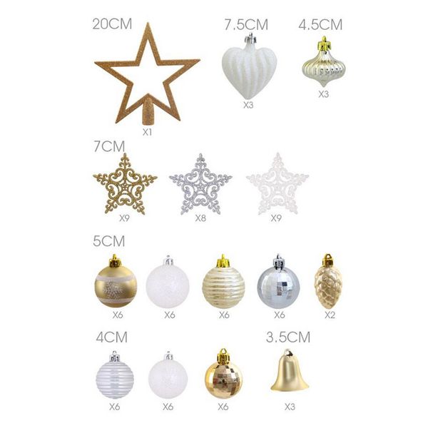 

80pcs christmas tree pendant package christmas decoration festival celebration decorative items four colors ps material