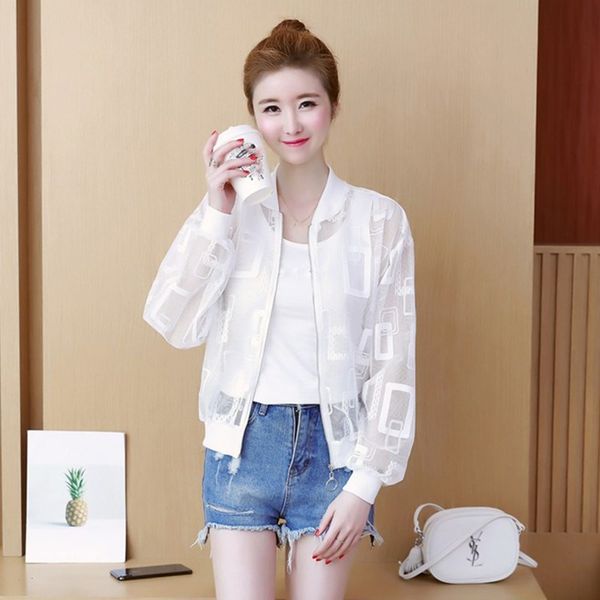 

2019 новая осень свободный бомбардировщик прозрачный полупальто летний солнцезащитный крем бейсбол куртка повседневная с длинным рукавом тон, Black;brown