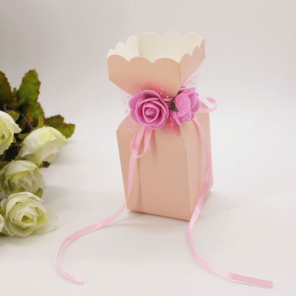 

25x candy boxes vase pattern gift box chocolate case w/ ribbon wedding decor new