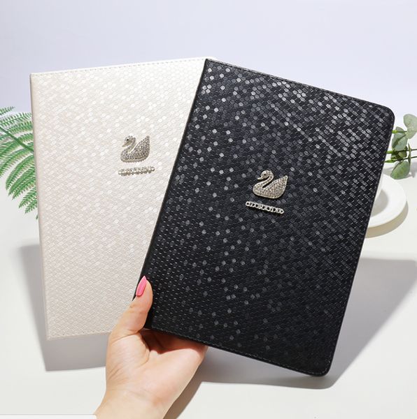 

diamond swandesigner for ipad air 1/2 mini 12345 ipad 9.7 new style pu leather + soft silicone eva pc cover anti - fall