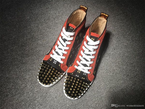 

2019 designer shoes men's casual shoes black ladies fashion luxury high help drilling couple models sports shoes size 35-47