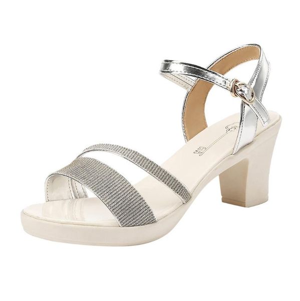 

sagace shoes woman sandals platform high heel summer women fashion sequined buckle fish mouth high-heeled non-slip sandals, Black