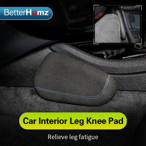 

betterhumz interior leather leg cushion knee pad thigh support car styling for a4 a3 a5 a6 q3 q5 q7 a1 accessories