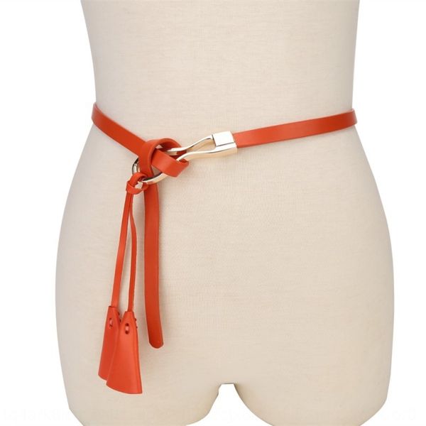 

beradiqi decorative dress thin dress casual tassel women's belt leather belt, Black;brown