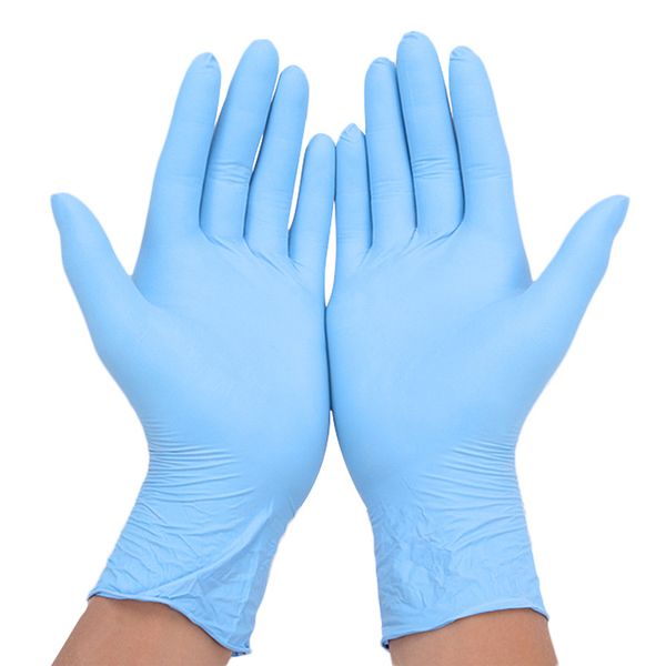 

50 paris/lot nitrile disposable white and blue food grade waterproof allergy disposable safety work gloves nitrile disposable gloves