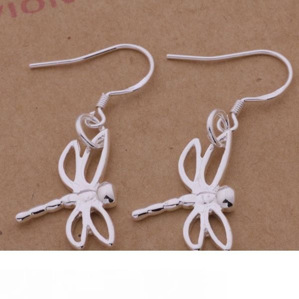 

fashion (jewelry manufacturer) 40 pcs a lot hollow dragonfly earrings 925 sterling silver jewelry factory price fashion shine earring