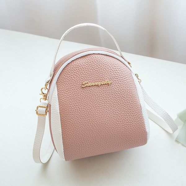 

2020 women pu leather backpack summer fashion new mini daypack girls school bag contrasting color square sling bag