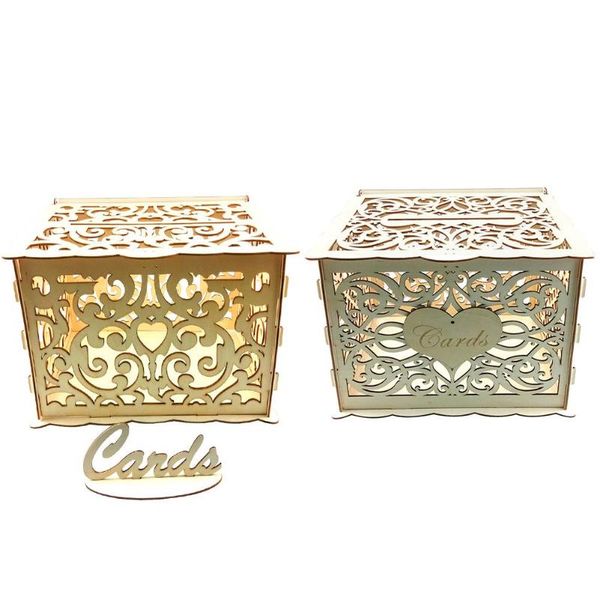 

wedding card wooden box diy wedding cards box invitation letter storage case party supplies retro hollowed out lock wooden decor